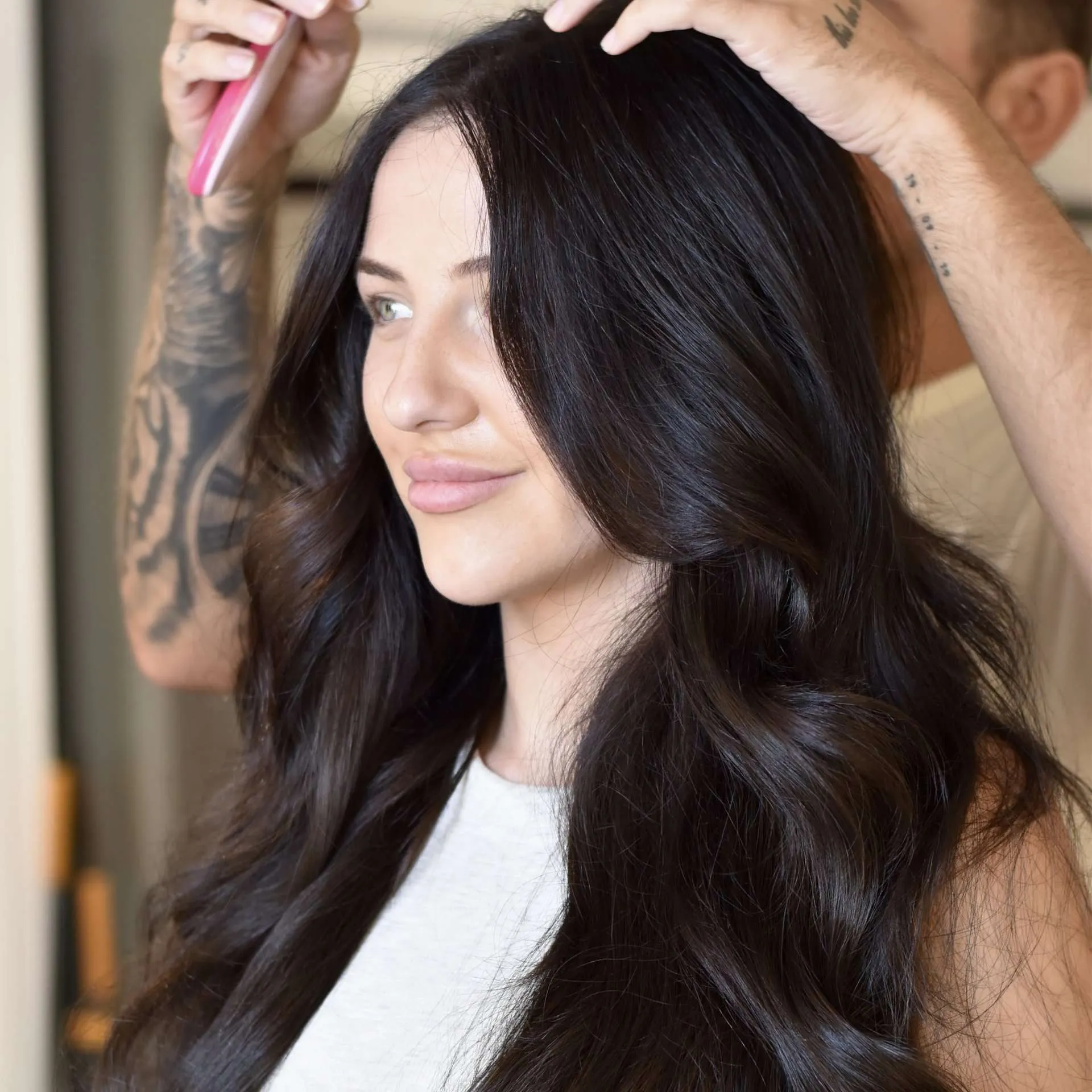Professional hair extensions and styling for beautiful hair transformation