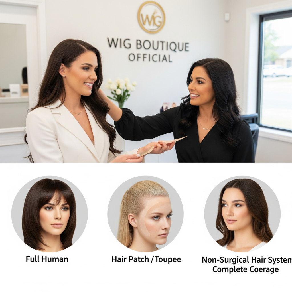 Guide to choosing hair replacement in Delhi, showing different options